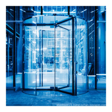 Commercial 3/4 wings crystal manual automatic revolving door for hotel